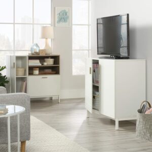 Sauder Anda Norr Credenza, for TVs up to 60", White Finish