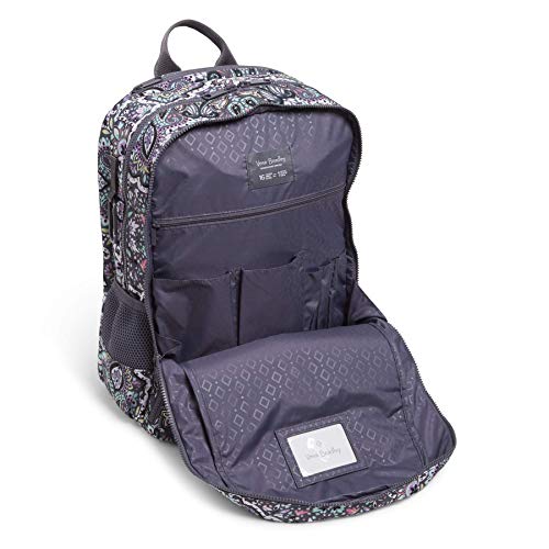 Vera Bradley Women's Recycled Lighten Up Reactive Grand Backpack, Bonbon Medallion, One Size