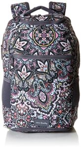 vera bradley women's recycled lighten up reactive journey backpack, bonbon medallion, one size