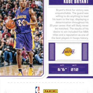 2018-19 Panini Contenders Draft Picks #34 Kobe Bryant Basketball Card Lakers - Purple Jersey Variation