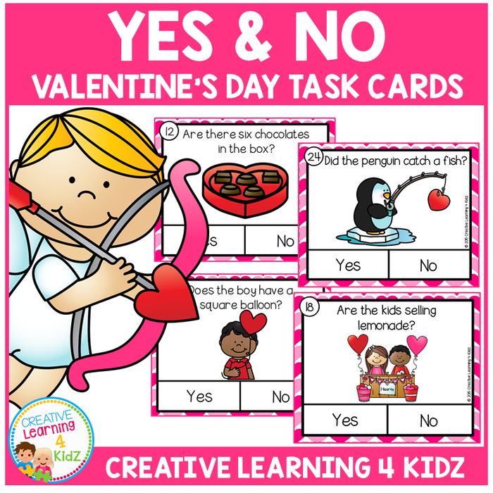 Yes & No Valentine's Day Picture Question Task Cards