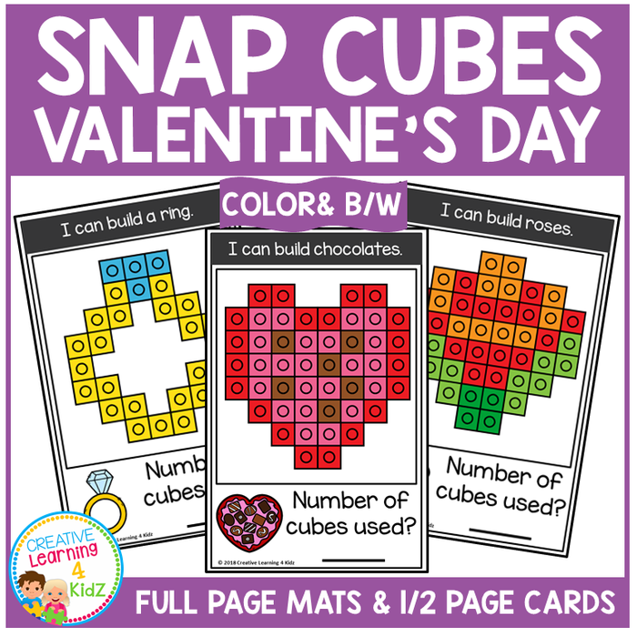 Snap Cubes Activity Valentine's Day