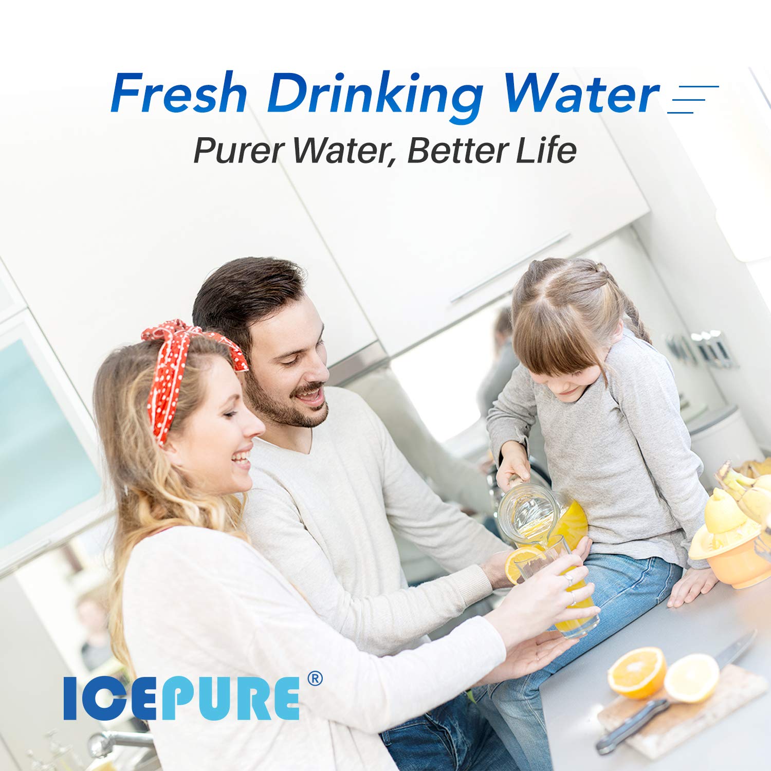 ICEPURE Whole House Sediment Water Filter 5 Micron 10" x 4.5" Compatible with Culligan RFC-BBSA, W15-PR, HD-950, WFHD13001B, GXWH35F, GXWH30C, 3M Aqua-Pure AP817, Whirlpool WHKF-GD25BB, PP10BB 2PACK