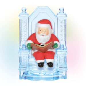 department 56 village collection accessories ice castle santa on throne lit figurine, 1.89 inch, multicolor