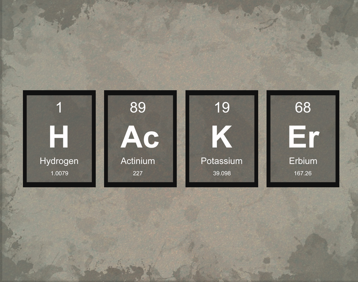 HACKER Periodic Table of Elements Science Art - Computer Lab Poster