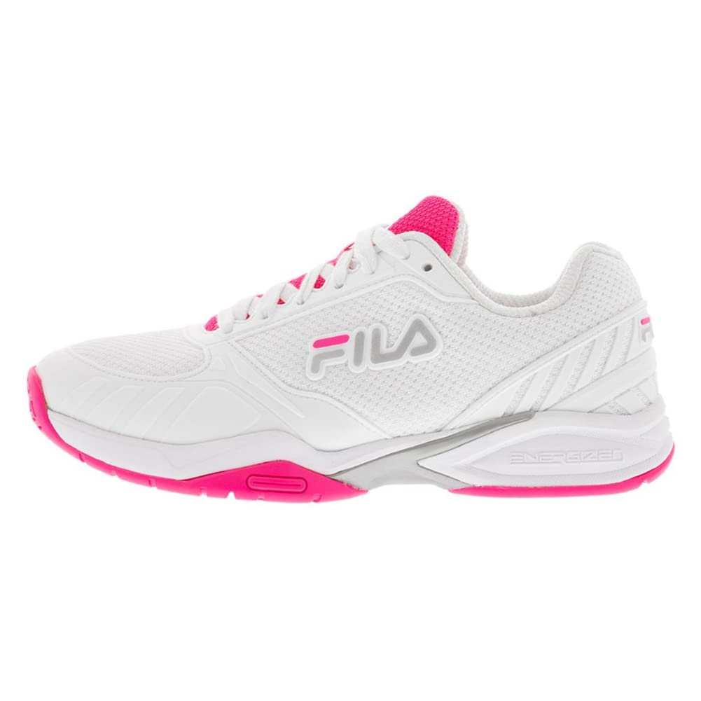 Fila Women's Volley Zone Shoes Sneaker, White/Knockout Pink/White, 7