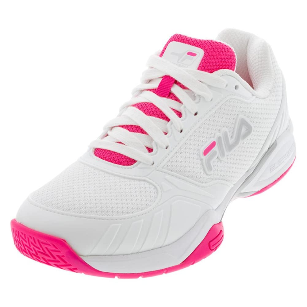 Fila Women's Volley Zone Shoes Sneaker, White/Knockout Pink/White, 7