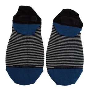 marcoliani milano mens invisible touch no show pima cotton stripe sneaker socks, black, one size fits most