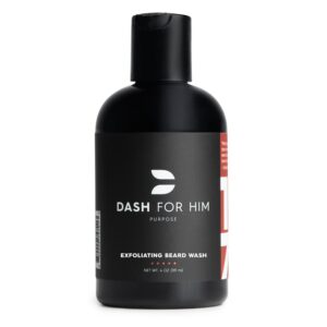 dash for him beard wash for men - hydrates, softens, deep cleans, refreshes, reduces itch, suitable for all beard types - 4oz