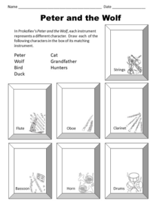 worksheet: peter and the wolf