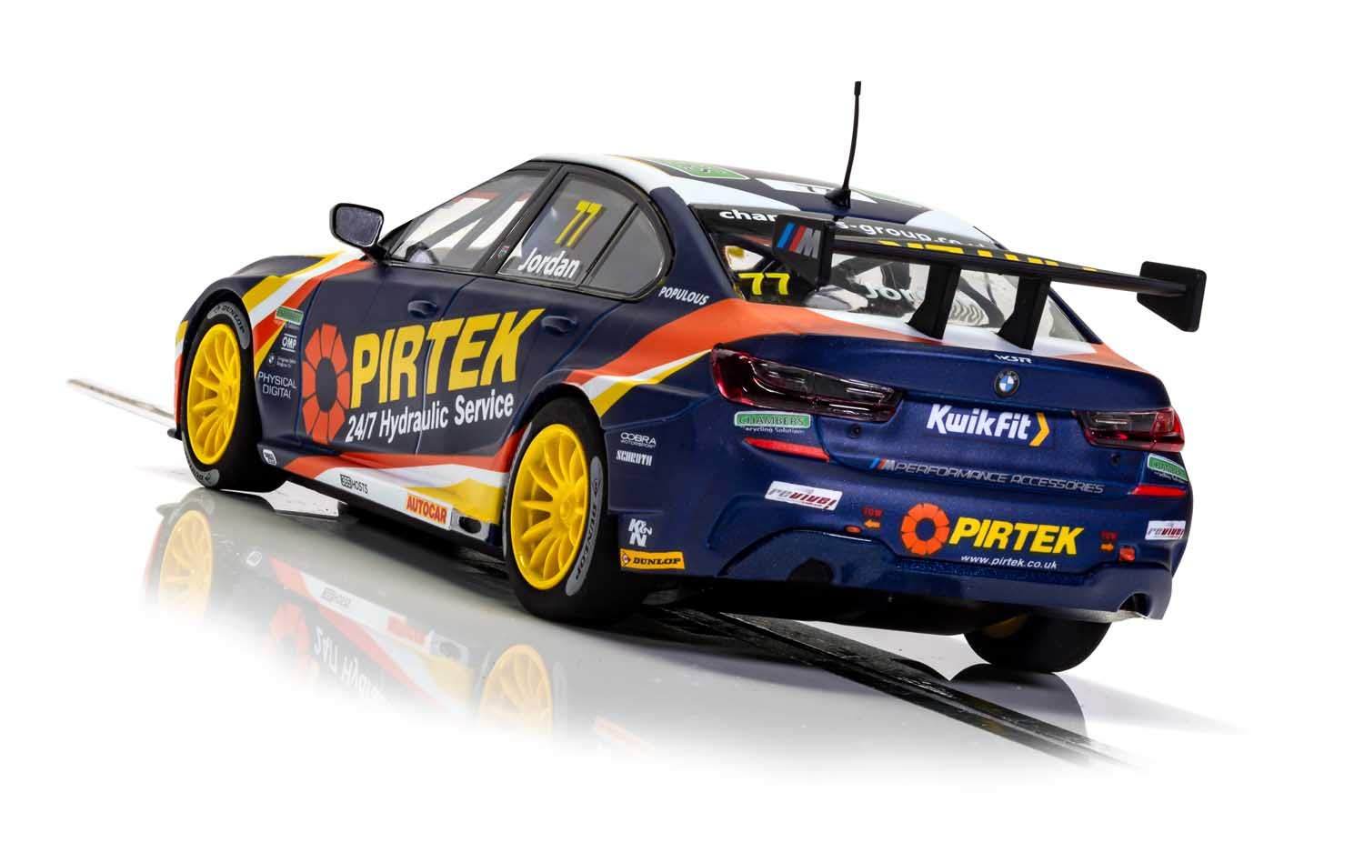 Scalextric BMW 330I M-Sport BTCC Pirtek 1:32 Slot Race Car C4194, Blue & Yellow