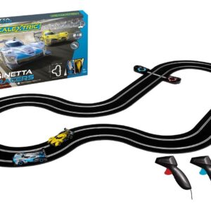 Scalextric Ginetta Racers 1:32 Analog Slot Car Race Track Set C1412T Yellow, Silver & Blue