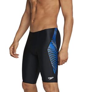 speedo men's standard swimsuit jammer powerflex printed team colors, coded blue, 36