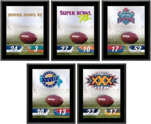 sports memorabilia dallas cowboys 10.5" x 13" sublimated super bowl champion plaque bundle - nfl team plaques and collages