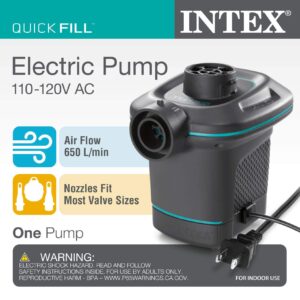 Intex Air Pump w/ 3 Nozzles (2 Pack) w/ Intex Inflatable Couch w/ Cupholders