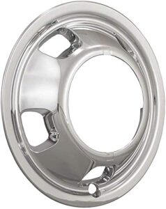 new chrome 17" inch front wheel simulator skin hubcap cover replacement for 2003-2017 dodge ram 3500 dually truck