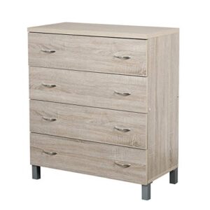 OS Home and Office Furniture Model four drawer chest, Contemporary Crosshatched Sandy Birch Laminate