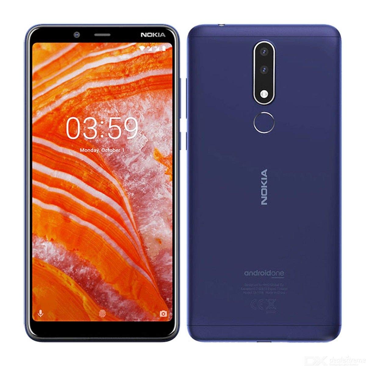 Nokia 3.1 Plus 4G LTE Dual Sim Factory Unlocked 32GB 3GB RAM (LTE USA At&T Metro PCS Tmobile Latin Caribbean) Android 9 Octa Core (Blue)