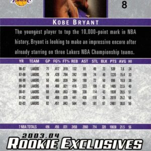 2003-04 Upper Deck Rookie Exclusives #59 Kobe Bryant Basketball Card Lakers