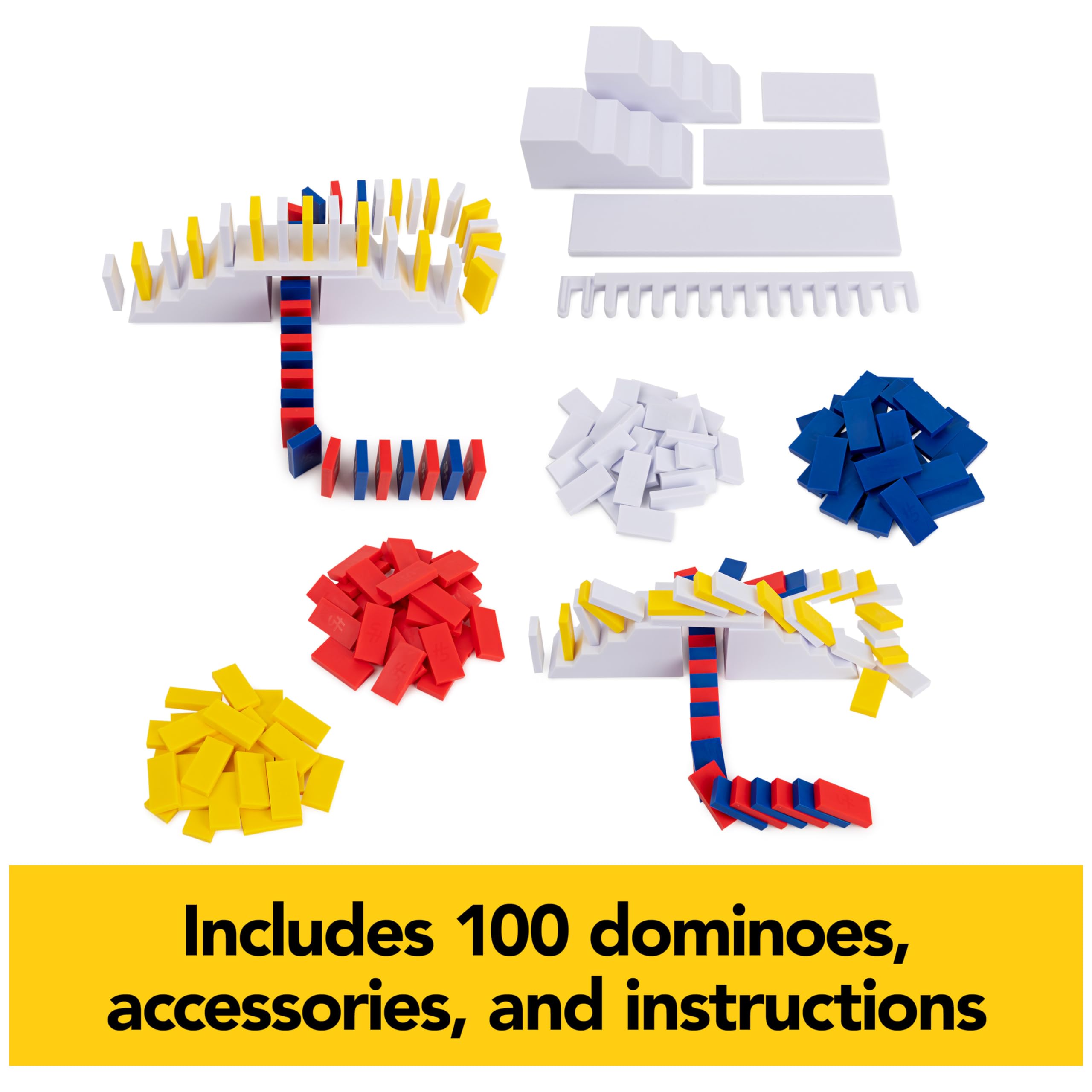 H5 Domino Creations 100-Piece Set | Kids Games for Game Night | Building Toys for Outdoor Games | Lily Hevesh Dominoes Set for Adults & Kids Ages 5+