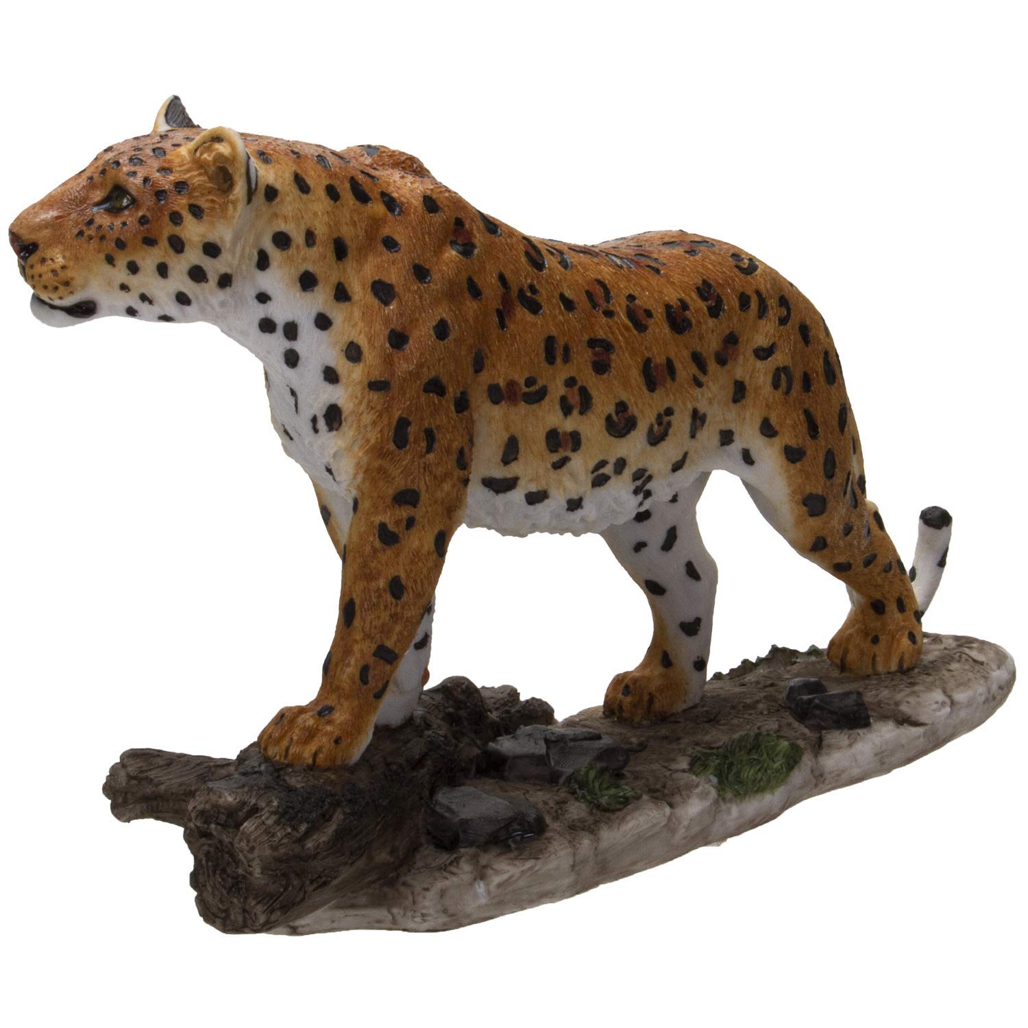 Pacific Giftware Realistic Big Cat Leopard Perching on Wood Resin Figurine Statue