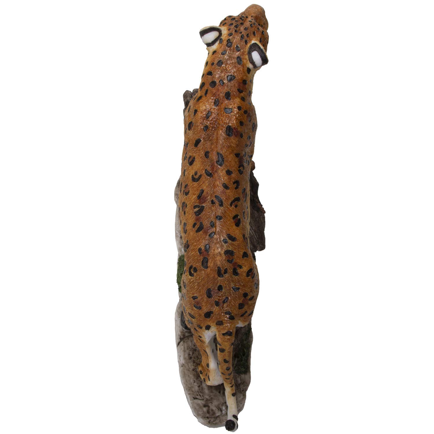 Pacific Giftware Realistic Big Cat Leopard Perching on Wood Resin Figurine Statue