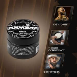 Bossman Hair & Beard Pomade for Men - Moisturizing with Medium Hold and Control - Men's Hair Styling Pomade - Made in USA, Natural, For All Hair Types | 4 ounce