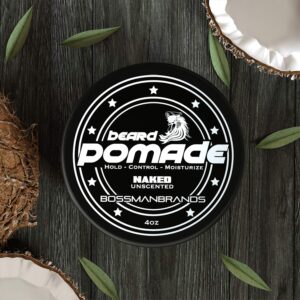 Bossman Hair & Beard Pomade for Men - Moisturizing with Medium Hold and Control - Men's Hair Styling Pomade - Made in USA, Natural, For All Hair Types | 4 ounce