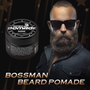 Bossman Hair & Beard Pomade for Men - Moisturizing with Medium Hold and Control - Men's Hair Styling Pomade - Made in USA, Natural, For All Hair Types | 4 ounce