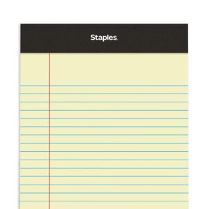 STAPLES 163832 Notepads 5-Inch X 8-Inch Narrow Canary 50 Sheets/Pad 12 Pads/Pack (26829)