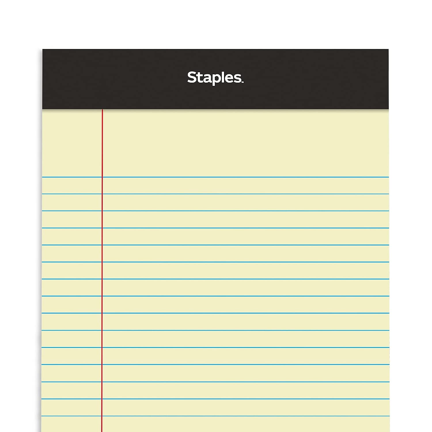 STAPLES 163832 Notepads 5-Inch X 8-Inch Narrow Canary 50 Sheets/Pad 12 Pads/Pack (26829)