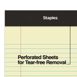 STAPLES 163832 Notepads 5-Inch X 8-Inch Narrow Canary 50 Sheets/Pad 12 Pads/Pack (26829)
