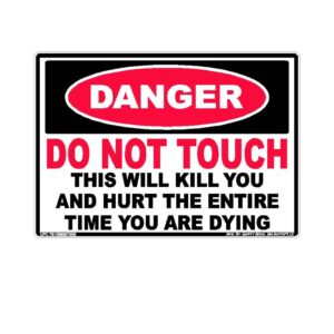 Safety Decal Unlimited Danger Do Not Touch This Will Kill You Electrical Shock Hazard High Voltage Electrocution Warning Label Sticker Decal Peel & Stick Red Black White Made in USA