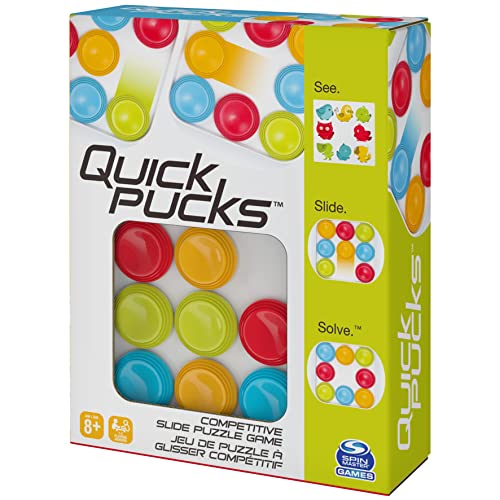 Spin Master Games Quick Pucks, Pattern Matching On-The-Go Puzzle Game, for Adults and Kids Ages 8 and up