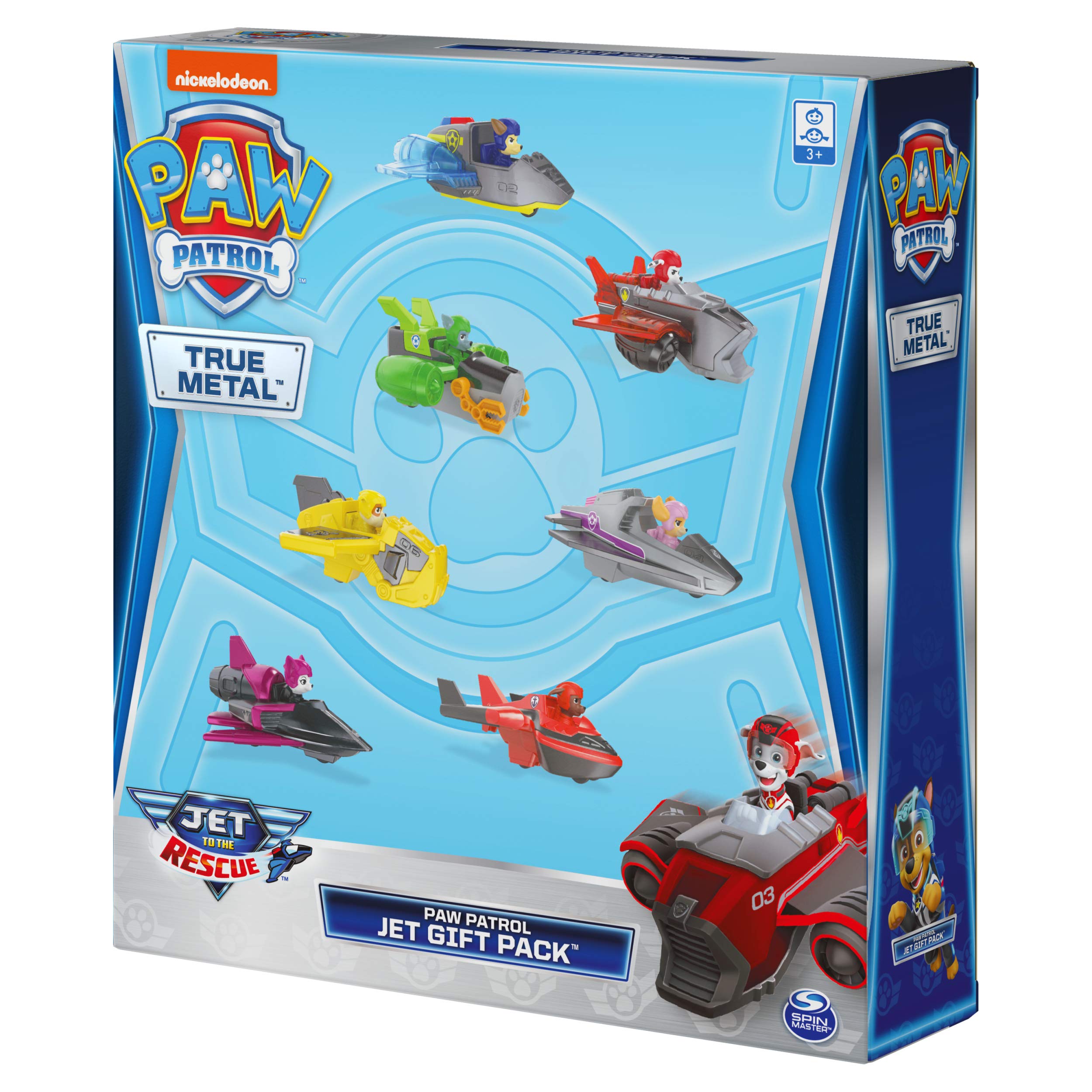 Paw Patrol, True Metal Jet to The Rescue Gift Pack with 7 Collectible Die-Cast Vehicles, 1:55 Scale, Amazon Exclusive