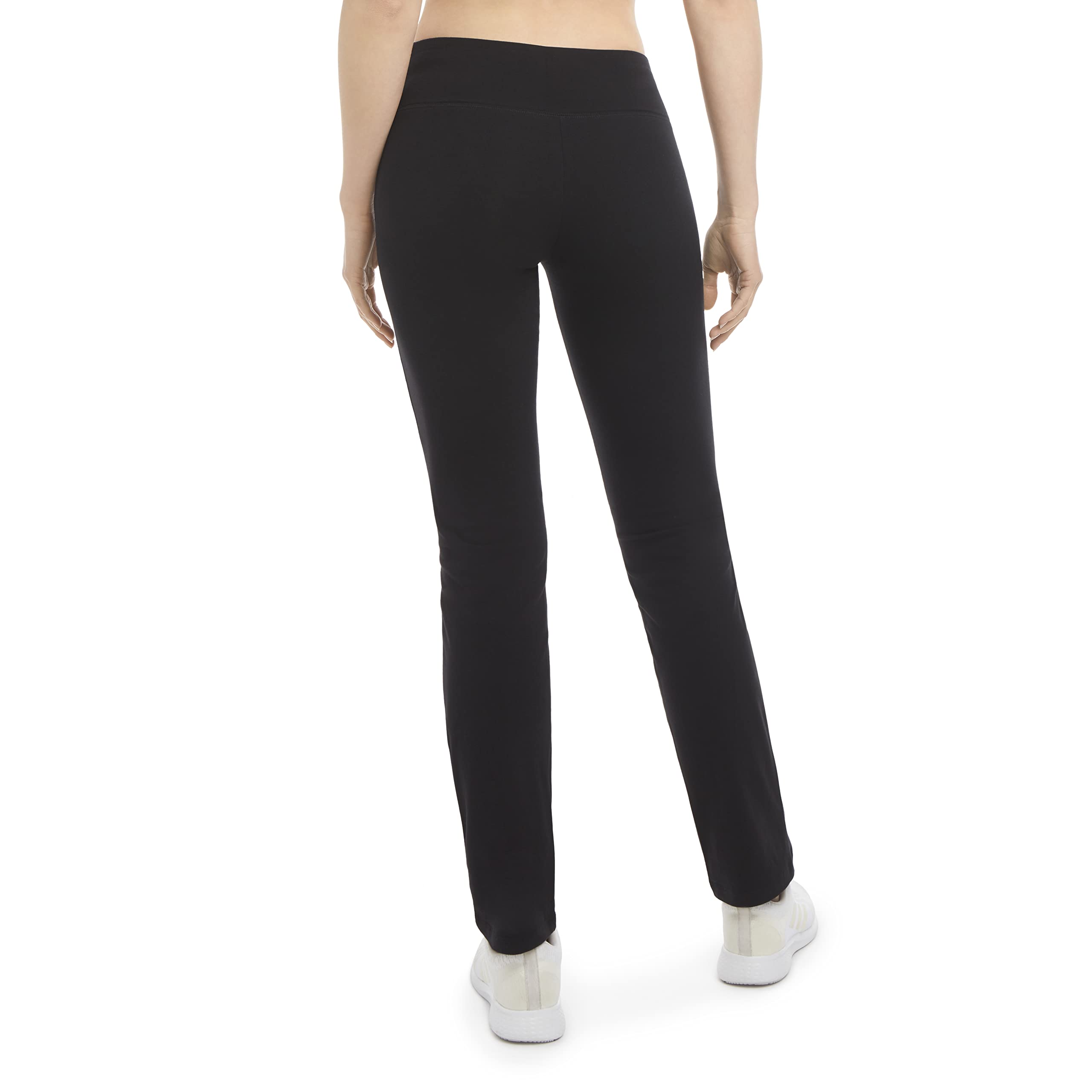 Energy Zone Women's Cotton Stretch Yoga Pant, Deep Black, Medium