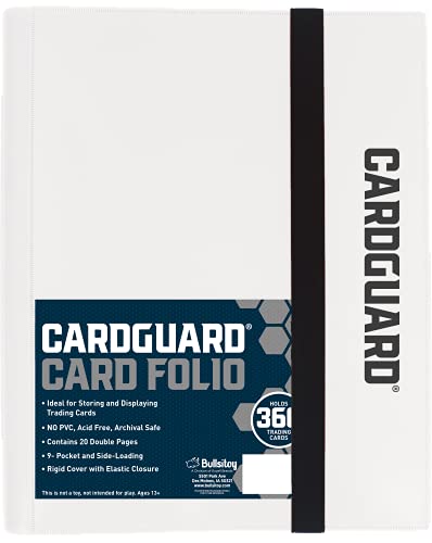 CardGuard Trading Card Pro-Folio, 9-Pocket Side-Loading Pages, Holds 360 Cards, White