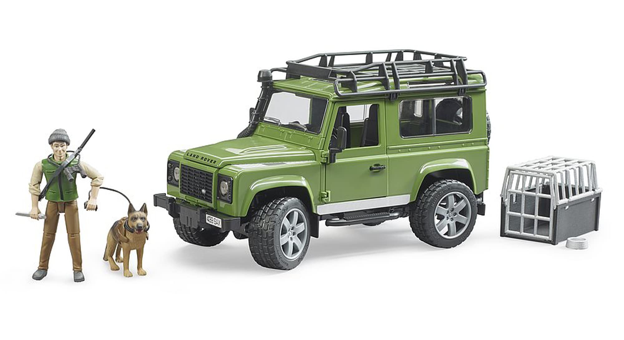 Bruder 02587 Land Rover Defender w/Forester and Dog