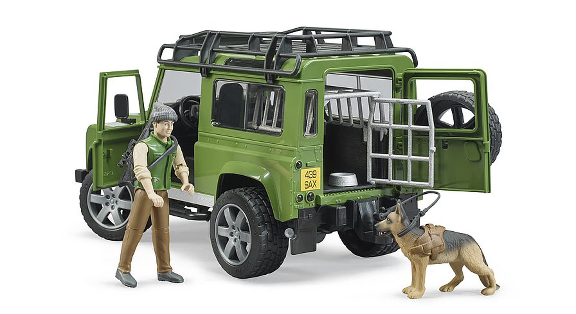 Bruder 02587 Land Rover Defender w/Forester and Dog