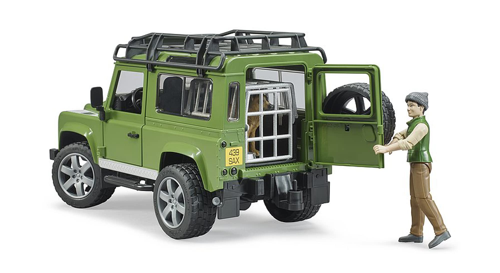 Bruder 02587 Land Rover Defender w/Forester and Dog