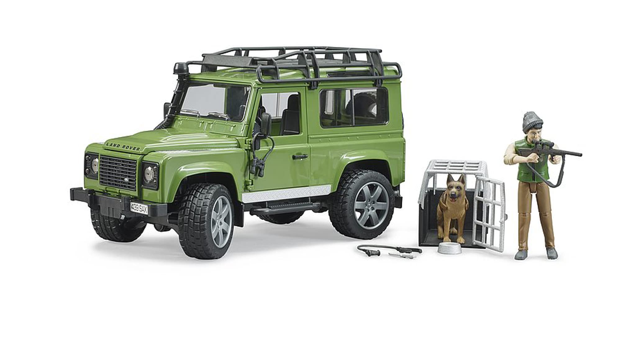 Bruder 02587 Land Rover Defender w/Forester and Dog