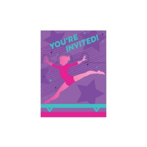 creative converting 347441 gymnastic party foldover invitation