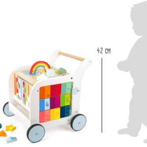 Small Foot Wooden Toys Premium Sweet Elephant Baby Walker & 5-in-1 Activity Center Designed for Toddlers 12+ Months