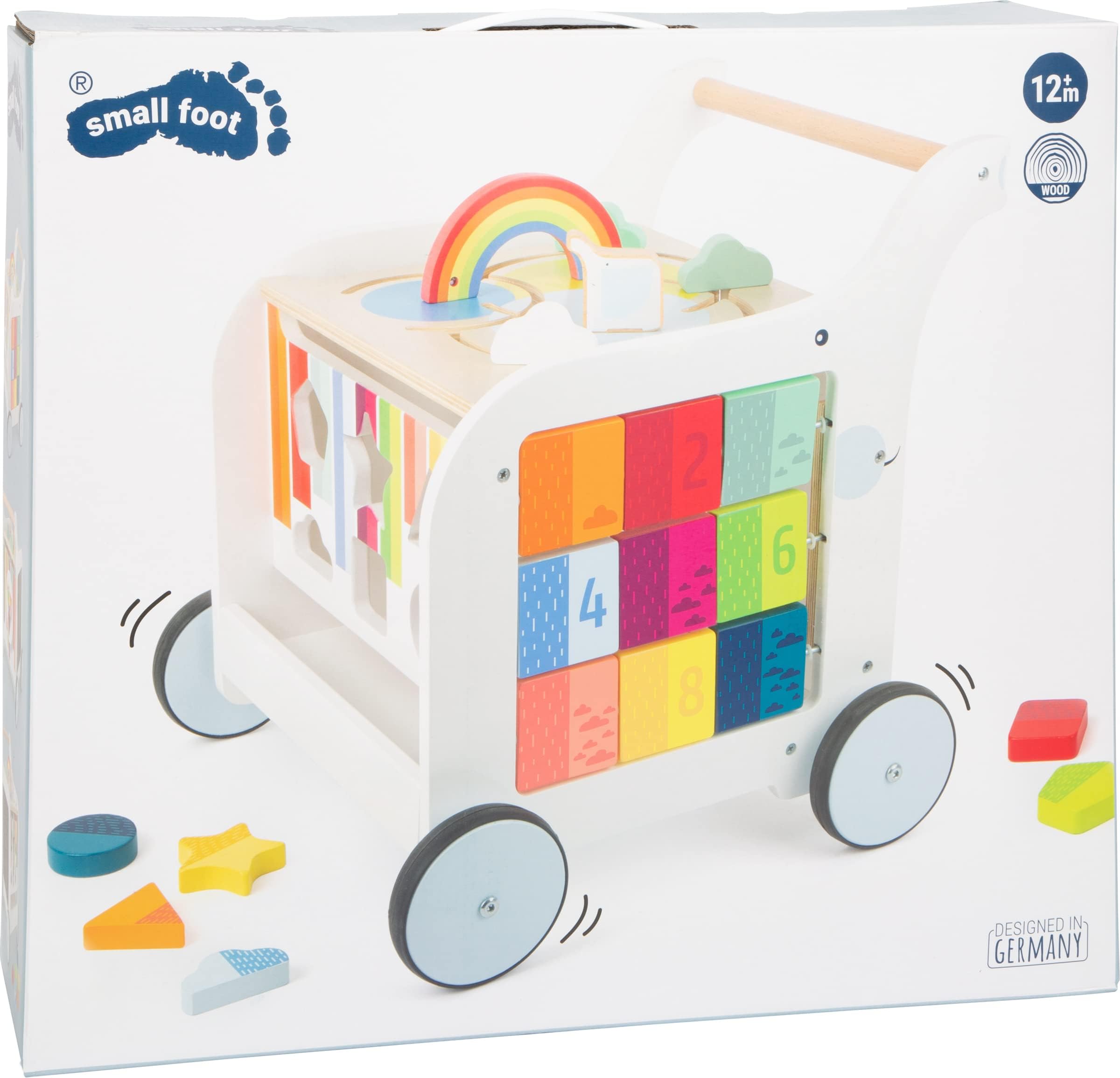 Small Foot Wooden Toys Premium Sweet Elephant Baby Walker & 5-in-1 Activity Center Designed for Toddlers 12+ Months