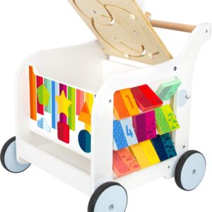 Small Foot Wooden Toys Premium Sweet Elephant Baby Walker & 5-in-1 Activity Center Designed for Toddlers 12+ Months