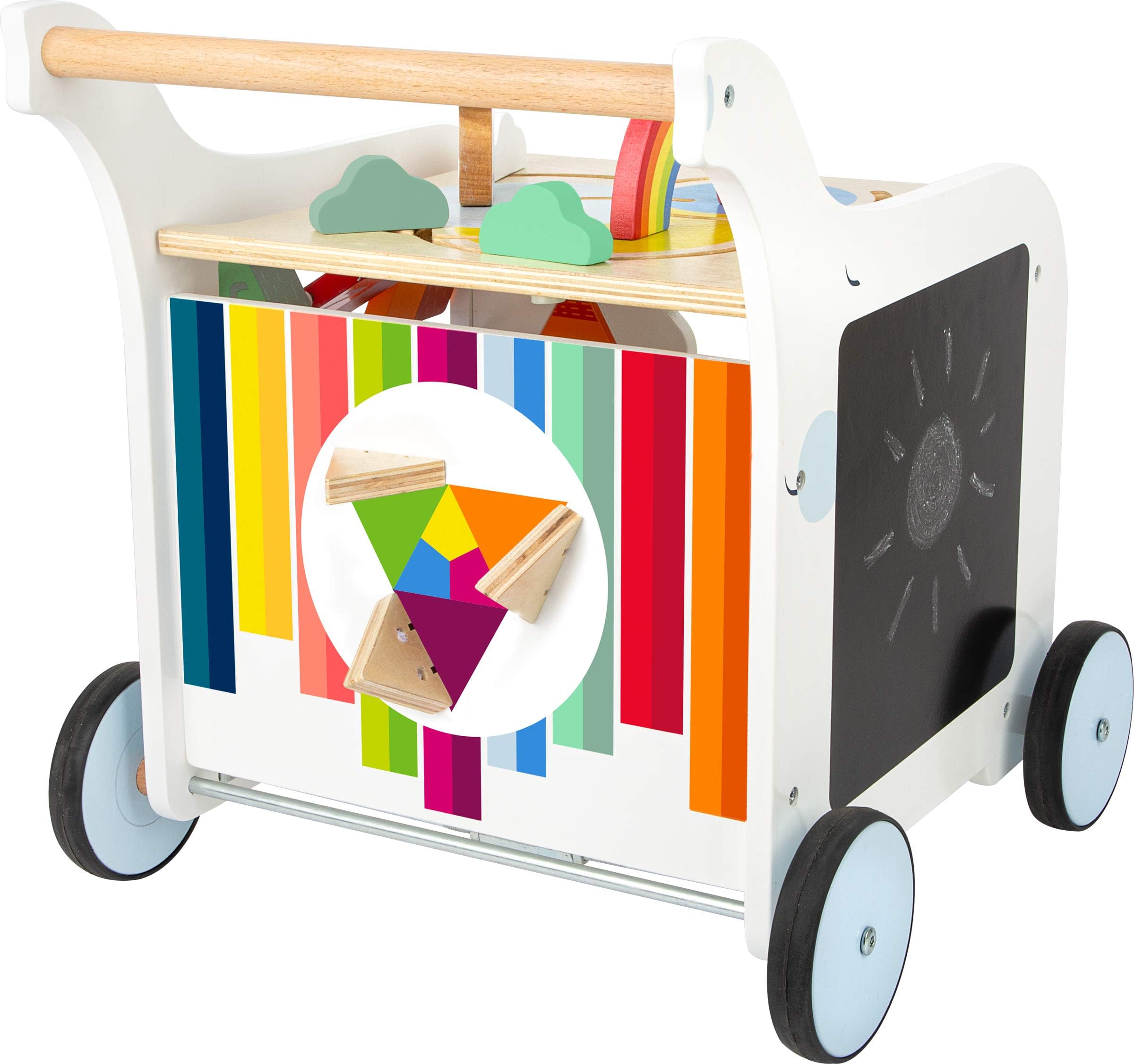 Small Foot Wooden Toys Premium Sweet Elephant Baby Walker & 5-in-1 Activity Center Designed for Toddlers 12+ Months