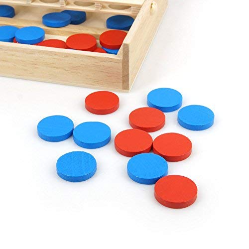 4 in a Row Wooden Board Game Foldable Line Up 4 Classic Family Toy Educational Toy for Kids and Family