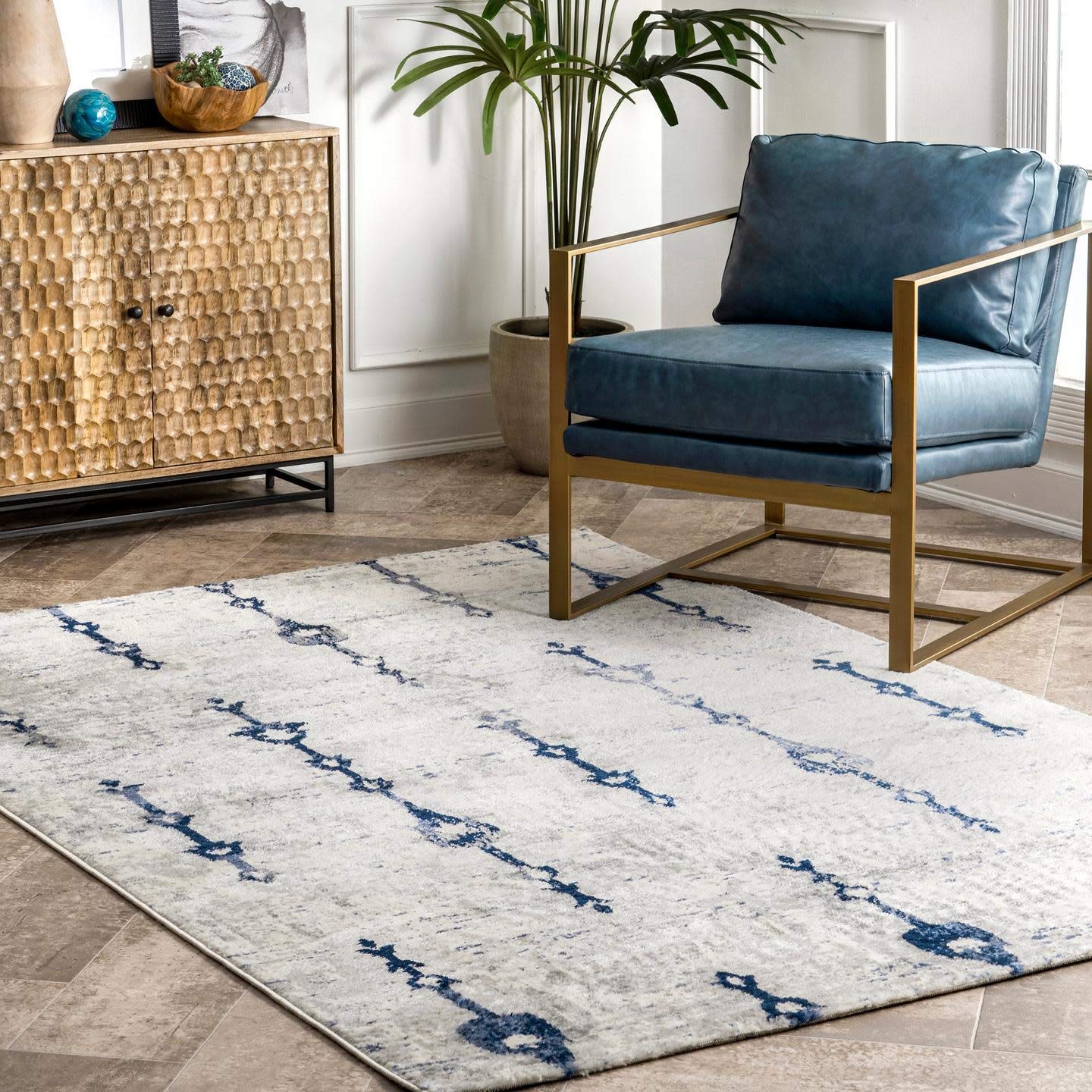 nuLOOM Lailah Abstract Tribal Area Rug , 4' x 6', Silver, Rectangular