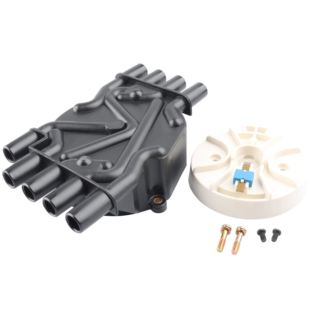 Ignition Distributor Cap and Rotor Kit, Replace D329A 10452459 Compatible with Chevy GMC 5.0 5.7 Vortec 305 350 454-1996-1999 C1500 K1500 Suburban C2500 K2500 Suburban, 1996-2000 Tahoe Yukon, More