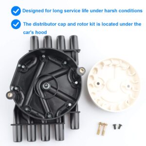 Ignition Distributor Cap and Rotor Kit, Replace D329A 10452459 Compatible with Chevy GMC 5.0 5.7 Vortec 305 350 454-1996-1999 C1500 K1500 Suburban C2500 K2500 Suburban, 1996-2000 Tahoe Yukon, More